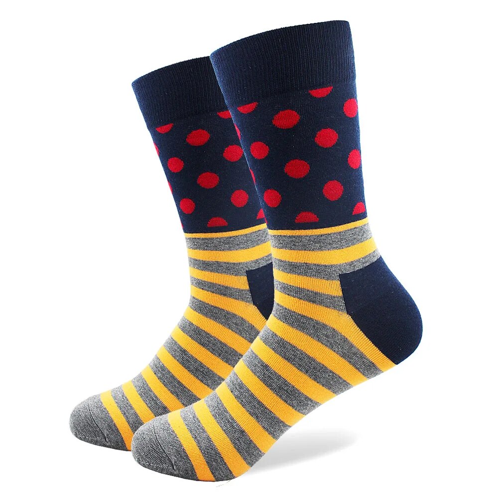 Man Combed Cotton Material StripedFive Pairs Lot Happy Socks for Man Combed Cotton Material Striped