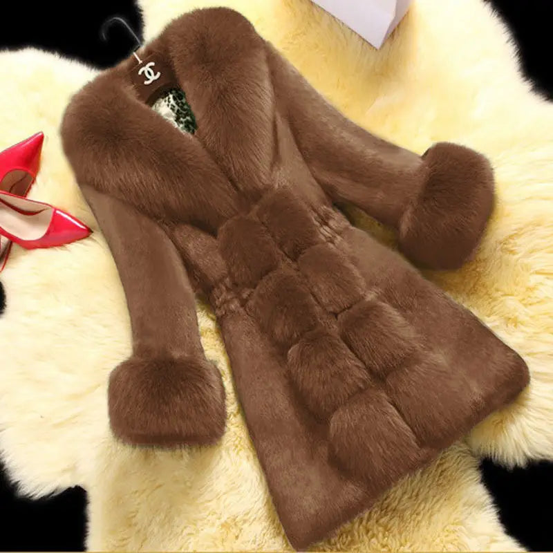 Women's Thick Overcoat Mid-length Autumn Winter Warm Solid Coat - Acapparelstore