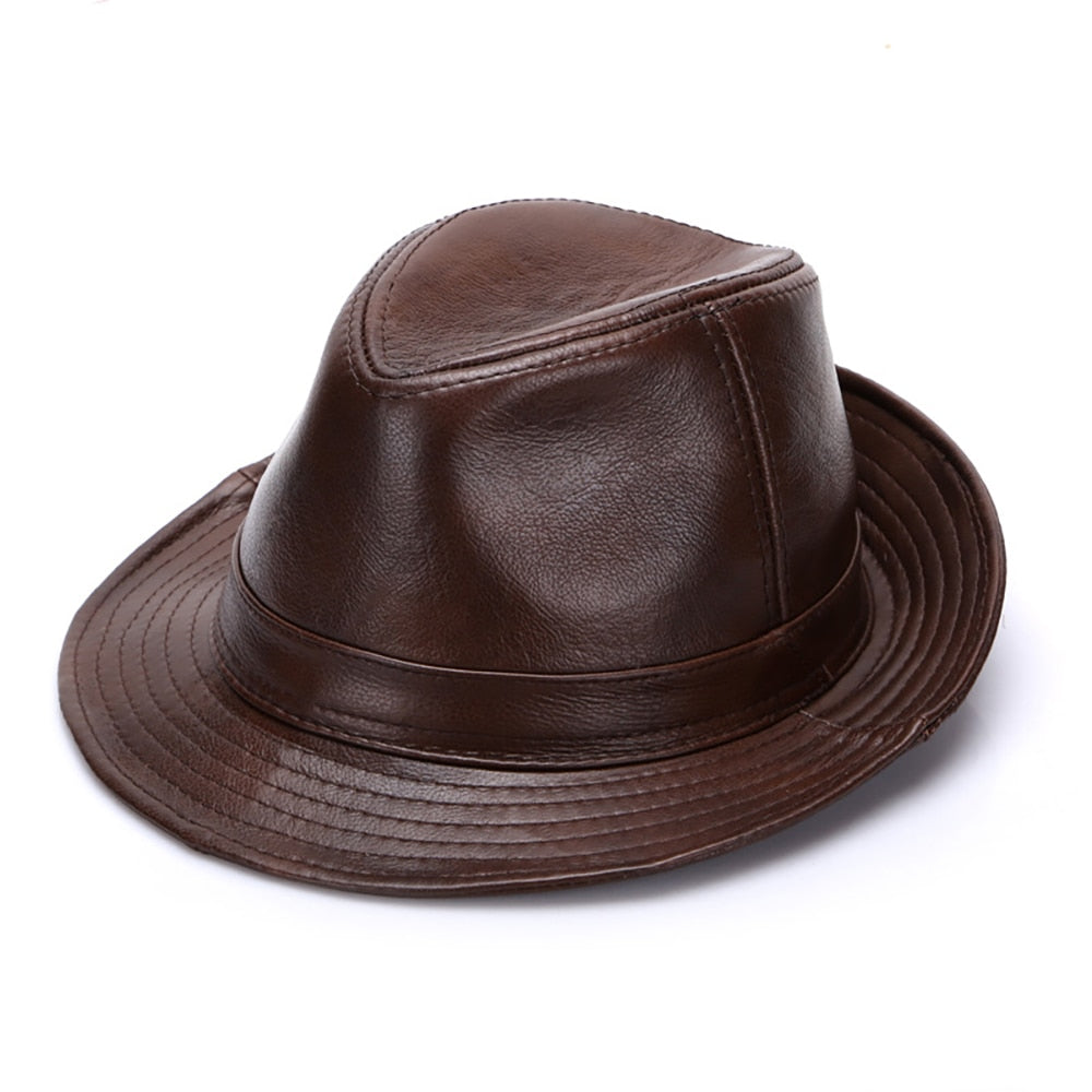 Autumn Winter Warm 100% Real Cowhide Leather HatsMen's Autumn Winter Warm 100% Real Cowhide Leather Hats