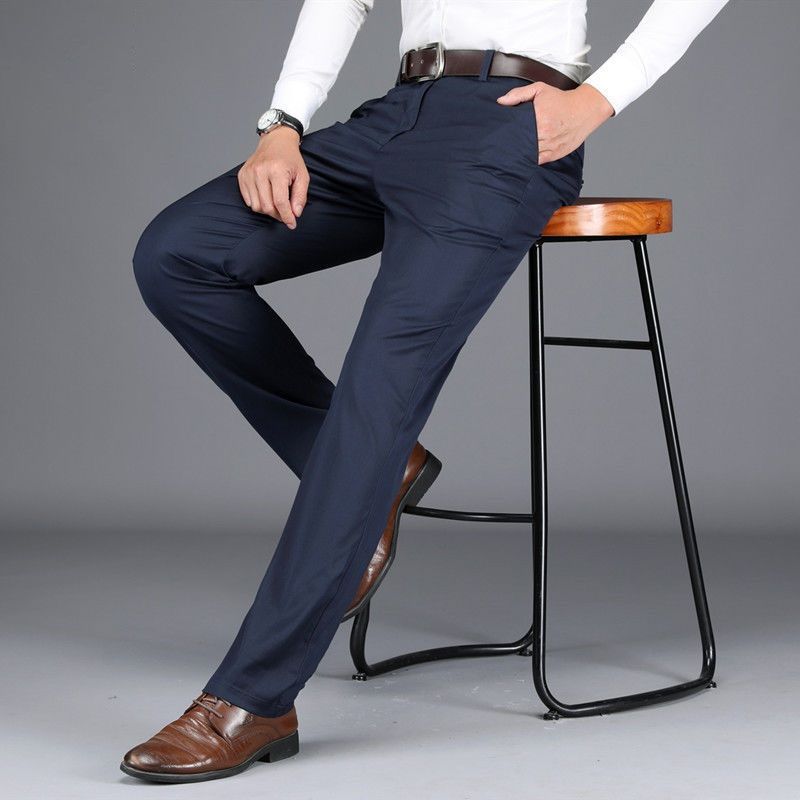 British Style Men High-Quality Casual Dress Pant Men Design Slim Trousers - Acapparelstore