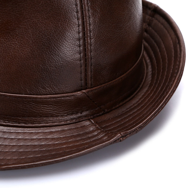 Autumn Winter Warm 100% Real Cowhide Leather HatsMen's Autumn Winter Warm 100% Real Cowhide Leather Hats