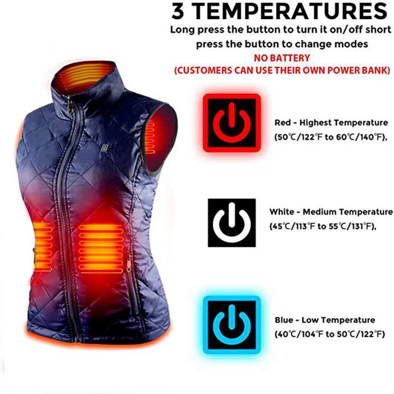 Heating Vest Autumn Winter Cotton Vest USB InfraredWomen's Heating Vest Autumn Winter Cotton Vest USB Infrared