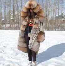 Parka Coats Thick Large Fur Collar Hooded Warm Coatwomen's Parka Coats Thick Large Fur Collar Hooded Warm Coat
