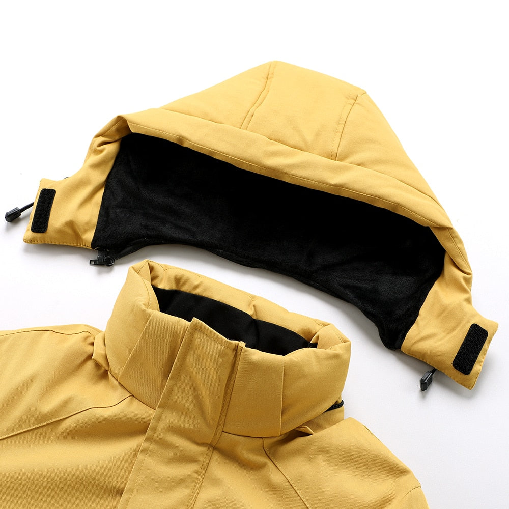 Men's Thick Warm Parkas Jacket Outdoor Windproof Pocket - Acapparelstore