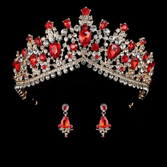 Wedding bridal crown with luxury earring rhinestone headband - Acapparelstore
