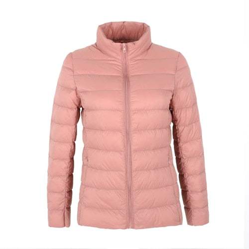 Jacket Stand Collar Warm OutwearNew Matte Woman's Ultra Light Duck Down Jacket Stand Collar Warm Outwe