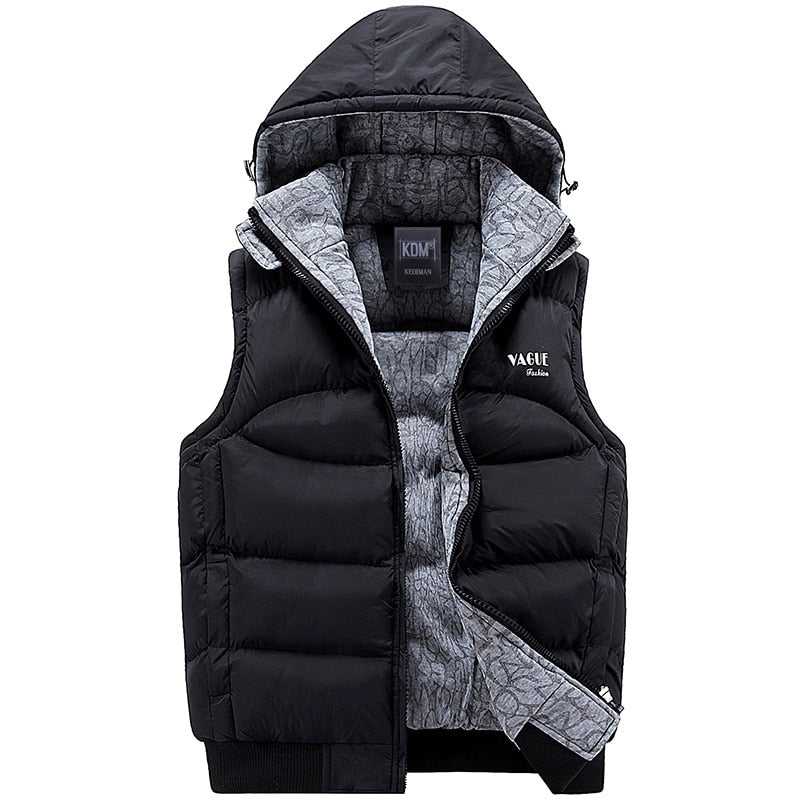 Men's Fashion Hooded Cotton-Padded Vest Thickening Waistcoat - Acapparelstore