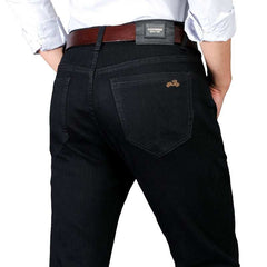 Black Jeans Business Fashion Classic Style Elastic Slim Straight TrousersMen's Black Jeans Business Fashion Classic Style Elastic Slim Straight