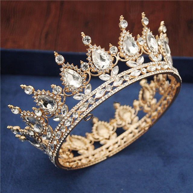 Crystal Vintage Royal Queen King Tiaras Crowns Men/Women - Acapparelstore