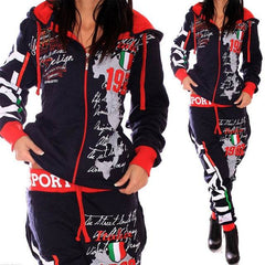Piece Set Hooded Tracksuit Outfits Printed SportswearBrand New Women Two Piece Set Hooded Tracksuit Outfits Printed Sportsw