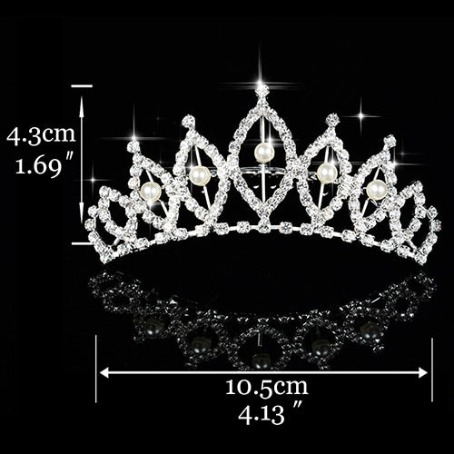 Princess Crown Birthday Gift Wedding Silver Crystal Floral Bridal Head Crown - Acapparelstore