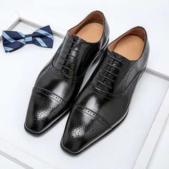Genuine Wingtip Leather Shoes Oxford Lace-Men's Genuine Wingtip Leather Shoes Oxford Lace-Up Shoes