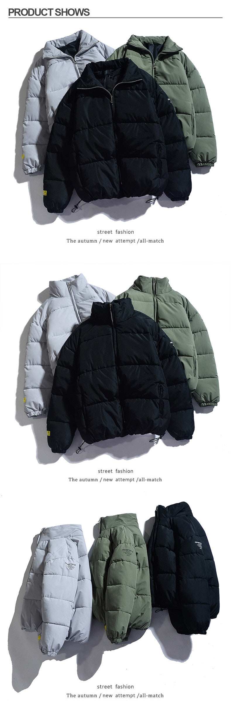 Classic Warm Thick Jackets Solid Color Parkas Casual CoatsMen's Classic Warm Thick Jackets Solid Color Parkas Casual Coats