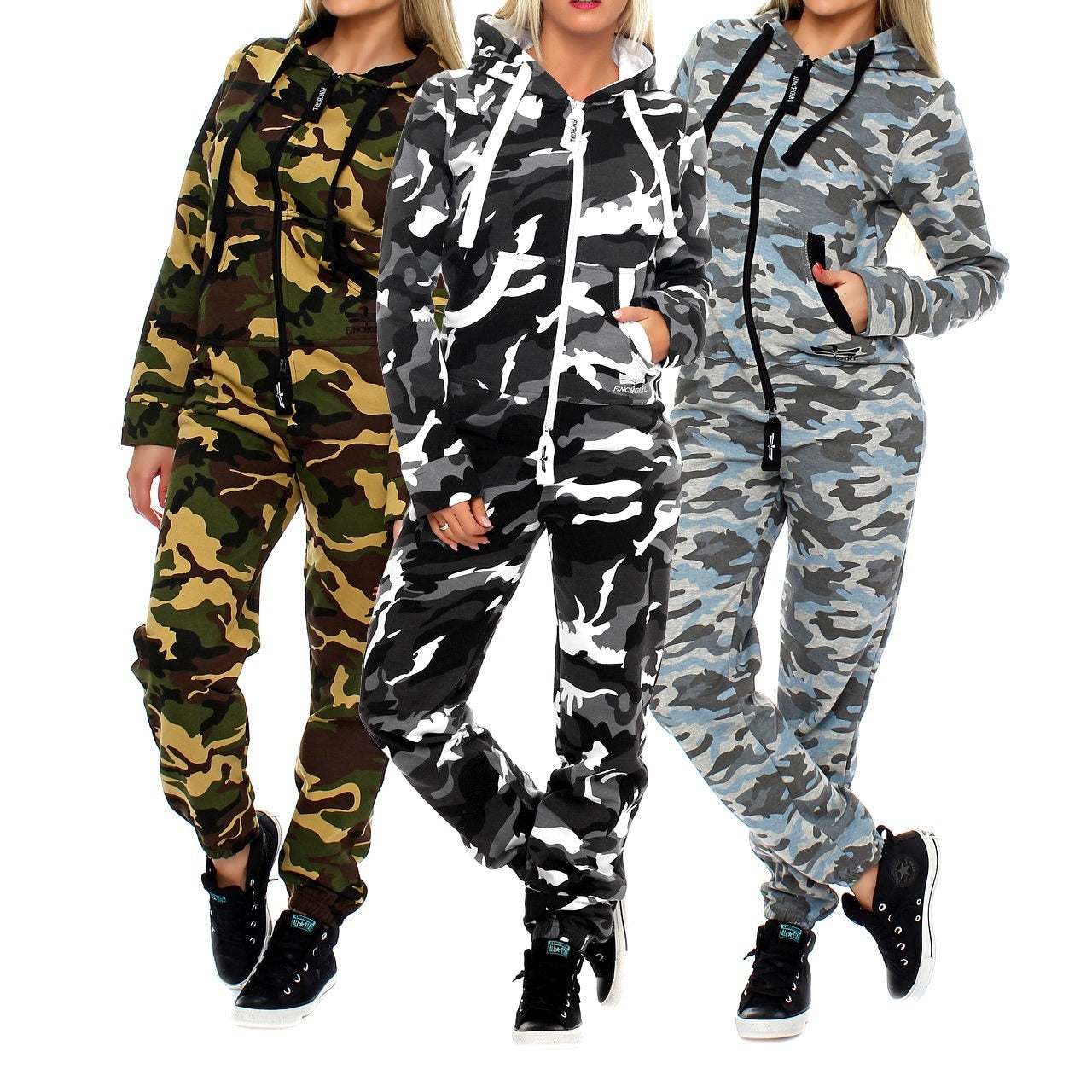 Piece Set Fashion Camouflage Autumn Tracksuit TopsWomen's Two Piece Set Fashion Camouflage Autumn Tracksuit Tops and Pan