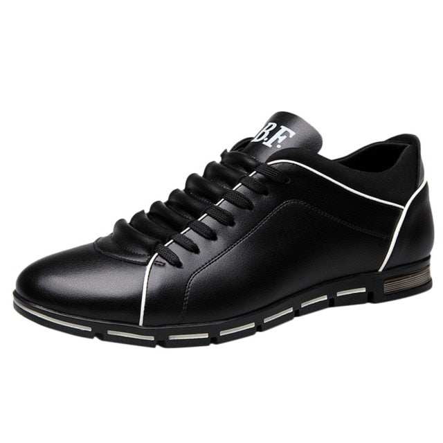 Fashion Solid Leather Shoes Business Sport Flat Round Toe ShoesMen's Fashion Solid Leather Shoes Business Sport Flat Round Toe Shoes