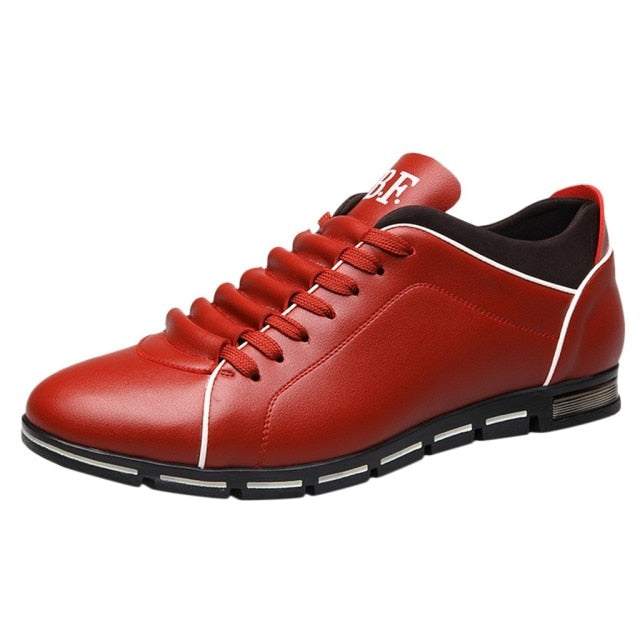 Fashion Solid Leather Shoes Business Sport Flat Round Toe ShoesMen's Fashion Solid Leather Shoes Business Sport Flat Round Toe Shoes