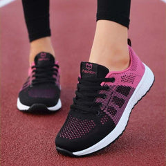 Breathable Walking Shoes Flats Casual Lace-Women's Breathable Walking Shoes Flats Casual Lace-Up Mesh Light Sneak