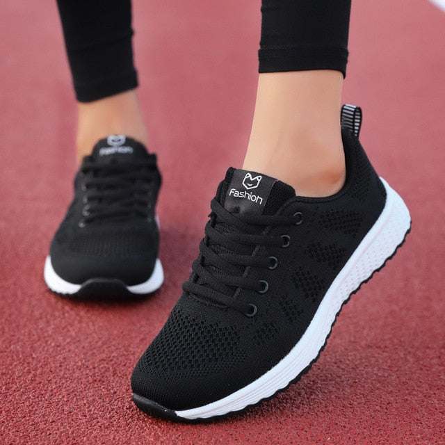 Breathable Walking Shoes Flats Casual Lace-Women's Breathable Walking Shoes Flats Casual Lace-Up Mesh Light Sneak