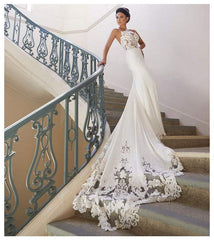 Vintage Lace Wedding Dress, Backless Wedding GownsBeautiful Women's Vintage Lace Wedding Dress, Backless Wedding Gowns