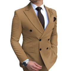 Men'New Men's Blazer Jacket  Slim Fit Double-Breasted Notched Lapel Suit