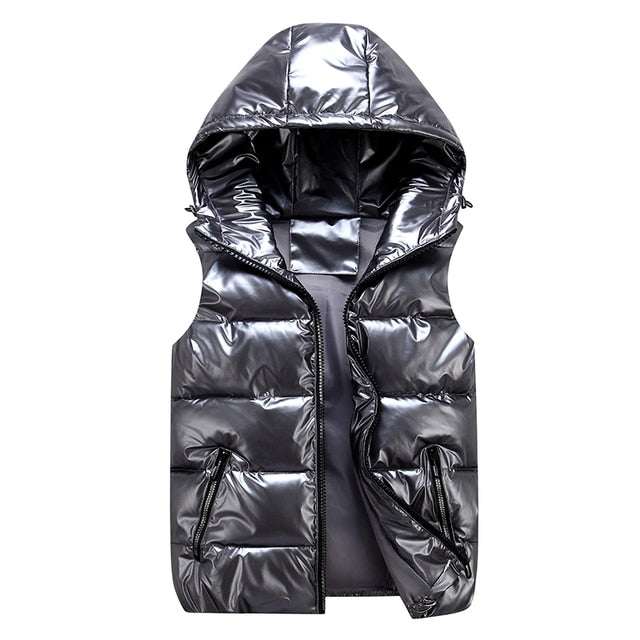 Bright Color Thick Warm Waterproof vestWomen's Winter Hooded Vests New Bright Color Thick Warm Waterproof ves