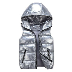 Bright Color Thick Warm Waterproof vestWomen's Winter Hooded Vests New Bright Color Thick Warm Waterproof ves