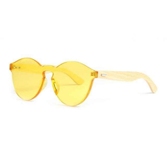 Handmade Yellow Color Bamboo SunglassesWomen's Handmade Yellow Color  Bamboo Sunglasses