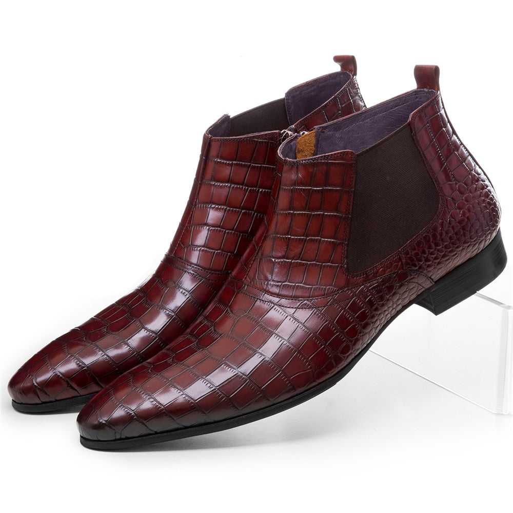 Men's ankle boots genuine leather business dress shoes - Acapparelstore