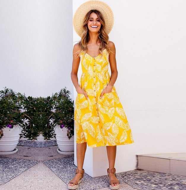 Casual Vintage Women Summer Sexy DressCasual Vintage Women Summer Sexy Dress