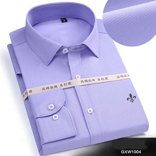 Casual Long Sleeved Solid shirt Slim Fit Business ManMen's Casual Long Sleeved Solid shirt Slim Fit Business Man